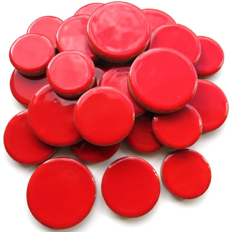 Ceramic Circles Poppy Red (50 Grams) – Tulp Mosaics